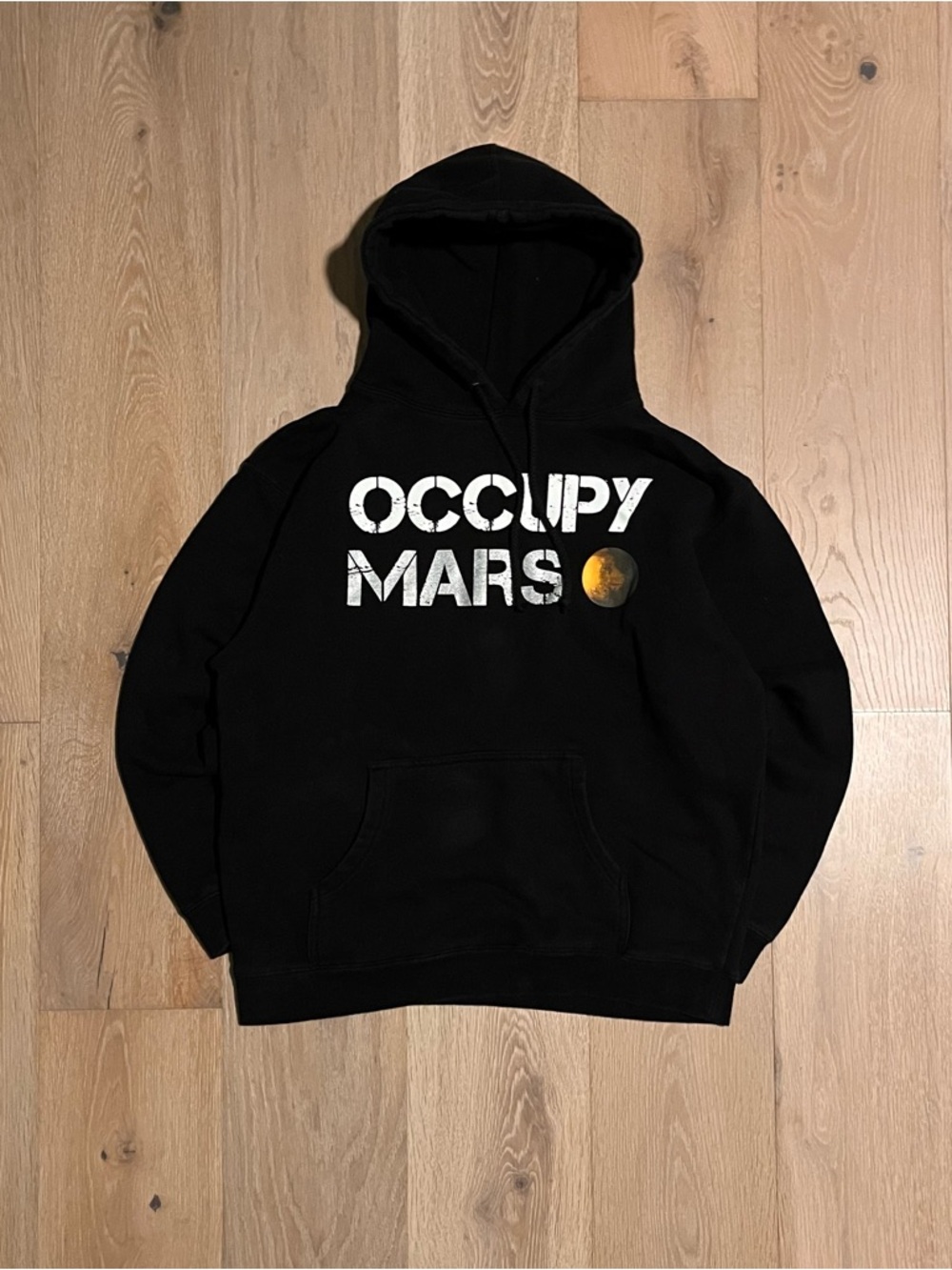 Vintage 2010s Space X Hoodie Black Occupy Mars Space Graphic Print